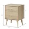 Freestanding Wooden Beside End Side Table Nightstand with 2 Deep Drawers